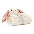 Jellycat Soft Plush Blossom Cream Bunny 'Berry' Blankie