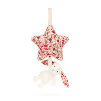 Jellycat Soft Plush Blossom Cream Bunny 'Berry' Musical Pull