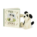 Jellycat Kids Book The Pick of the Sticks Book and Bashful Black and Cream Puppy